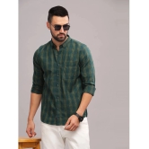 Paul Street 100% Cotton Slim Fit Checks Full Sleeves Mens Casual Shirt - Green ( Pack of 1 ) - None