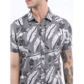 Ketch 100% Cotton Slim Fit Printed Half Sleeves Mens Casual Shirt - Grey ( Pack of 1 ) - None