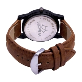 Septem Brown Leather Analog Mens Watch