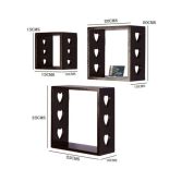 Wooden Floating Wall Shelves Set of 3-Black