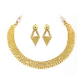 ROFARWORD Gold Brass Necklace Set ( Pack of 1 ) - Gold