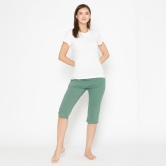 Women's Plain Knitted Capri - Green Myrtle XL