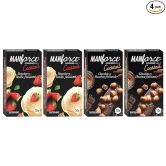 MANFORCE Cocktail Condoms Combo (Strawberry & Vanilla + Chocolate & Hazelnut) Pack of 4 X 10 Pcs (40 Condoms) Condom (Set of 4 40 Sheets)