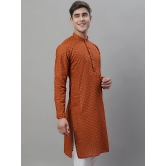 Jompers Men Brown Chikan Kurta Only-XXL / Brown