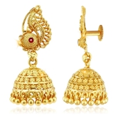 VIVASTRI Golden Jhumki Earrings ( Pack of 1 ) - Golden