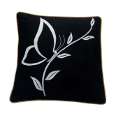 HUGS N RUGS Set of 1 Cotton Nature Square Cushion Cover (40X40)cm - Black - Black