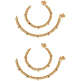 AanyaCentric - Gold Anklets ( Pack of 2 ) - Gold