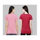 CHOZI - Pink Cotton Blend Regular Fit Womens T-Shirt ( Pack of 2 ) - None