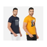 CHOZI Cotton Blend Regular Fit Printed Half Sleeves Mens T-Shirt - Multicolor ( Pack of 2 ) - None