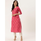 Kbz - Pink Rayon Women''s Straight Kurti ( Pack of 1 ) - None