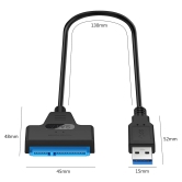 Lapster USB 3.0 SATA Cable for 2.5 Inch SSD and HDD, USB 3.0 to SATA III Hard Driver Adapter (Blue) - 1 Piece