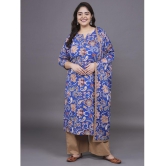 Tissu Cotton Printed Kurti With Palazzo Womens Stitched Salwar Suit - Blue ( Pack of 1 ) - None