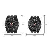 acnos Black Stainless Steel Analog Couples Watch