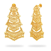 LUV FASHION Golden Chandbalis Earrings ( Pack of 1 ) - Golden