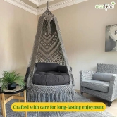 Premium Luxury Macrame Swing Hammock with Cushion-Grey