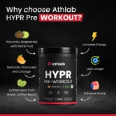 Athlab (by Nutrabay) HYPR Pre Workout | Naturally Flavoured & Sweetened with Monk Fruit | 200mg Natural Caffeine, 3000mg L-Arginine, 2000mg Beta Alanine, 2000mg Citrulline Malate - Orange Blast, 480g