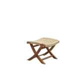 Orchid Homez Hand Woven Lounge Chair Solid Wood Outdoor Chair with Stool (Natural, Pre-Assembled) (Off White)