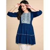 Glomee - Blue Viscose Women''s Tunic ( Pack of 1 ) - None