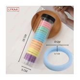 Lykaa Soft & Stretchable Cotton Elastic Seamless Thick Hair Rubber Bands Hair Band - Pack of 20 - Multi