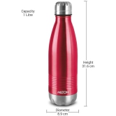 Milton Duo DLX 1000 Thermosteel 24 Hours Hot and Cold Water Bottle, 1 Litre, Maroon | Leak Proof | Office Bottle | Gym | Home | Kitchen | Hiking | Trekking | Travel Bottle - Maroon