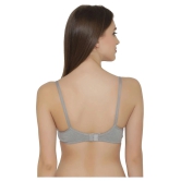 Clovia Poly Cotton Plunge Bra - Grey - None