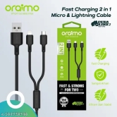 Oraimo D62 2in1 (Micro USB + Iphone) Data Charge Cable(Black)