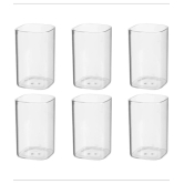 Treo by Milton V Square Borosilicate Glass Tumbler Set of 6, 280 ml Each, Transparent | Dishwasher Safe| Serve Whiskey | Wine | Juices | Cold Drinks | Water | Cocktails | Mixed Drinks