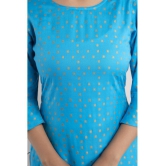 MAUKA - Blue Rayon Women's Straight Kurti ( Pack of 1 ) - None