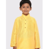 Maharaja - Yellow Silk Boys Kurta Sets ( Pack of 1 ) - None