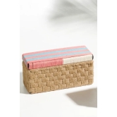 Pastel Pink And Natural Jute Brick Wine Box-Jute white and ice blue