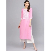 Varanga Cotton Printed Straight Womens Kurti - Pink ( Pack of 1 ) - None