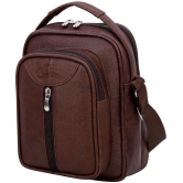 Leather Gifts Messenger Bag Brown  - Brown