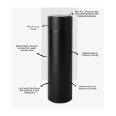 PEGIFT LED Touch Water Bottle with Temperature Display Steel Flask - 500 ml - Black