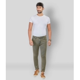 HJ HASASI - Olive Green Cotton Blend Regular Fit Mens Jeans ( Pack of 1 ) - None