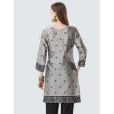 Meher Impex Art Silk Printed Straight Womens Kurti - Grey ( Pack of 1 ) - None