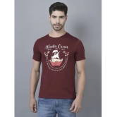 Dollar Cotton Blend Regular Fit Printed Half Sleeves Mens T-Shirt - Maroon ( Pack of 1 ) - None