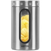 Milton Steel Crispy 1500 Storage Jar, 1.45 Litres, Silver - Silver