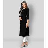 Vbuyz - Black Cotton Womens Straight Kurti ( Pack of 1 ) - L