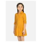 Naughty Ninos - Yellow Cotton Girls Shirt Dress ( Pack of 1 ) - None