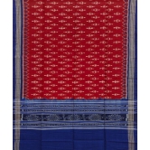 Maroon Blue Sambalpuri Handwoven Single Ikat Cotton Dupatta