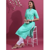 Ketch Polyester Printed Straight Womens Kurti - Turquoise ( Pack of 1 ) - None