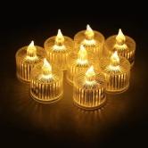 Acrylic Flameless & Smokeless Acrylic Flameless & Smokeless Striped Crystal LED Candles for Home Decoration,Gifting, Festival etc.(Pack of 12)