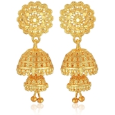 VIVASTRI Golden Jhumki Earrings ( Pack of 1 ) - Golden