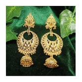 VIVASTRI Golden Jhumki Earrings ( Pack of 1 ) - Golden