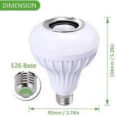 Music Light Bulb, E27 & B22 LED Light Bulb With Bluetooth Speaker RGB Self Changing Color Lamp Built-In Audio Speaker