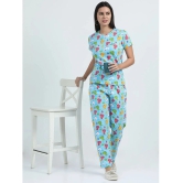 JILZ Blue Cotton Womens Nightwear Nightsuit Sets ( Pack of 1 ) - None