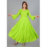 Smien - Lime Green Rayon Womens Anarkali Kurti ( Pack of 1 ) - None