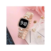 Rhonium Rose Gold Metal Digital Womens Watch