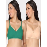 IN CARE LINGERIE - Multicolor Cotton Lightly Padded Women's Everyday Bra ( Pack of 2 ) - None