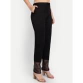 Women Black Solid Regular Fit Trouser